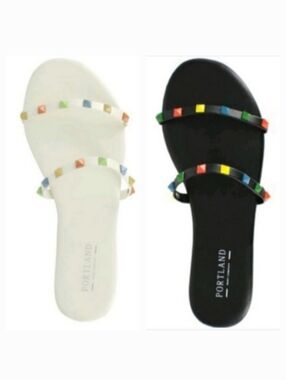 2 Pairs Portland Boot Company Multicolor Strap Sandals 8.5 NWOB